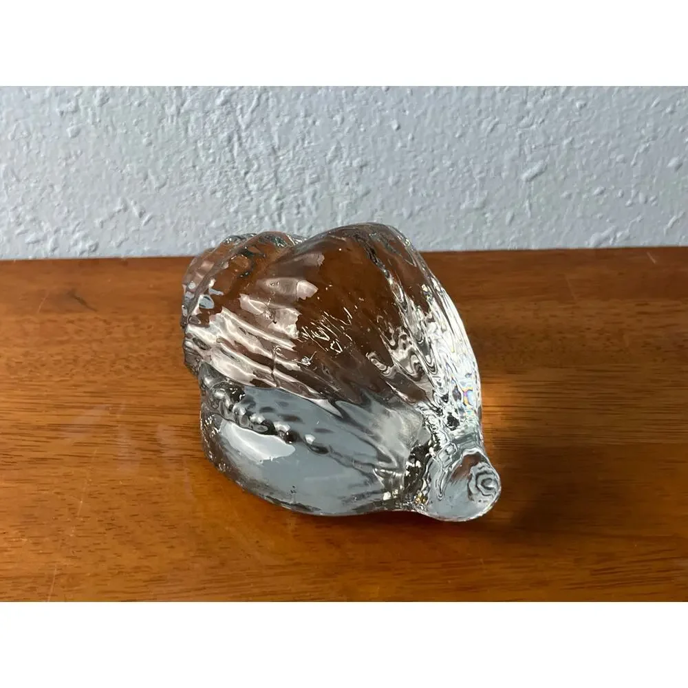 VTG Hand Blown Art Glass Conch Shell Paperweight Seashell